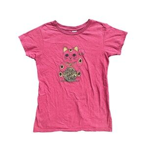Lollapalooza Vintage maneki-neko (lucky cat) Women's L Heather Red T-shirt